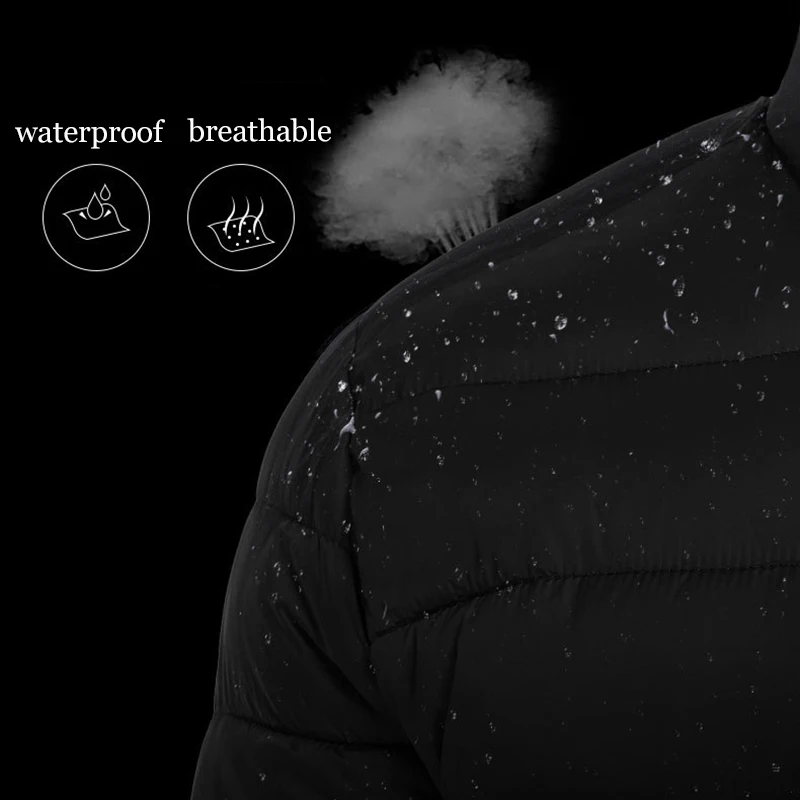 Chaqueta acolchada de algodón con capucha para hombre, Parkas cálidas e impermeables para viajes al aire libre, abrigo informal de escalada, otoño e invierno, 2024 - imagen 5