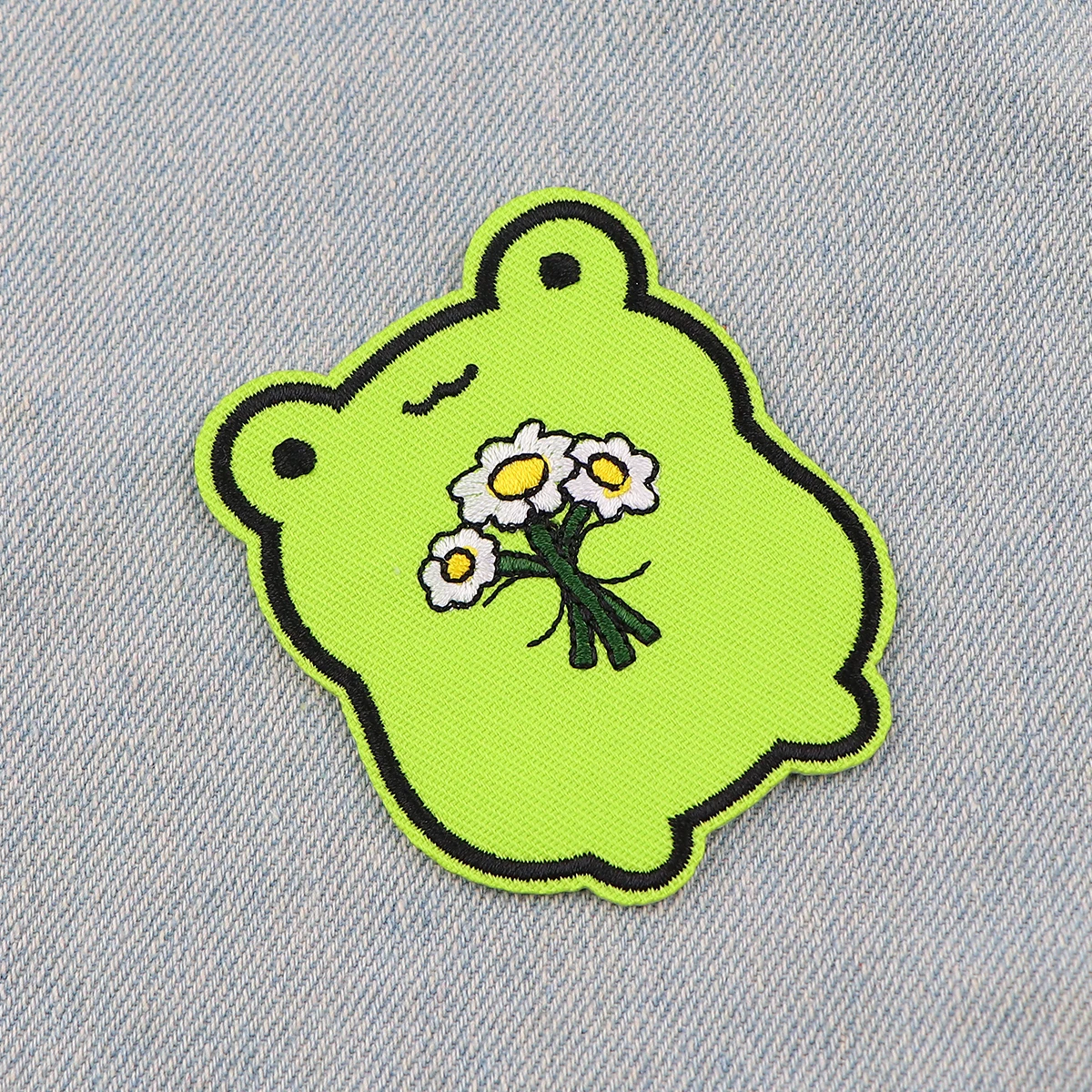 Parches bordados de rana Linda para ropa, parches termoadhesivos para ropa, pegatinas de animales para planchar, apliques Diy - imagen 3