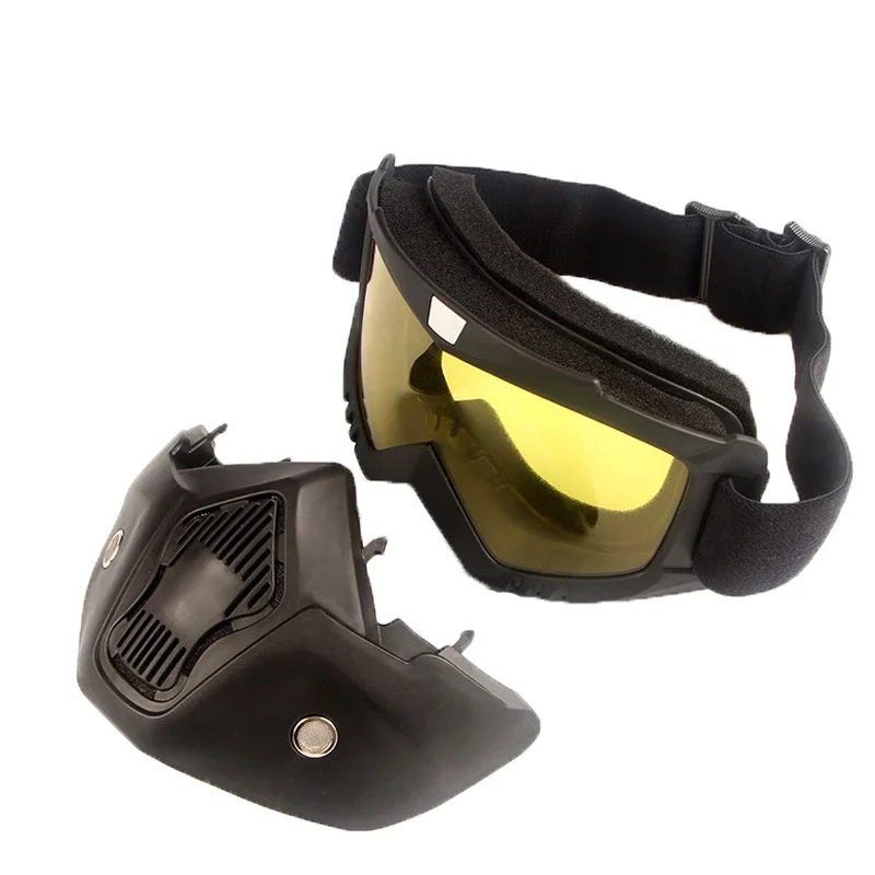 Gafas de seguridad a prueba de viento, máscara extraíble a prueba de polvo, protección UV, gafas protectoras tácticas para bicicleta y motocicleta, máscaras faciales - imagen 5