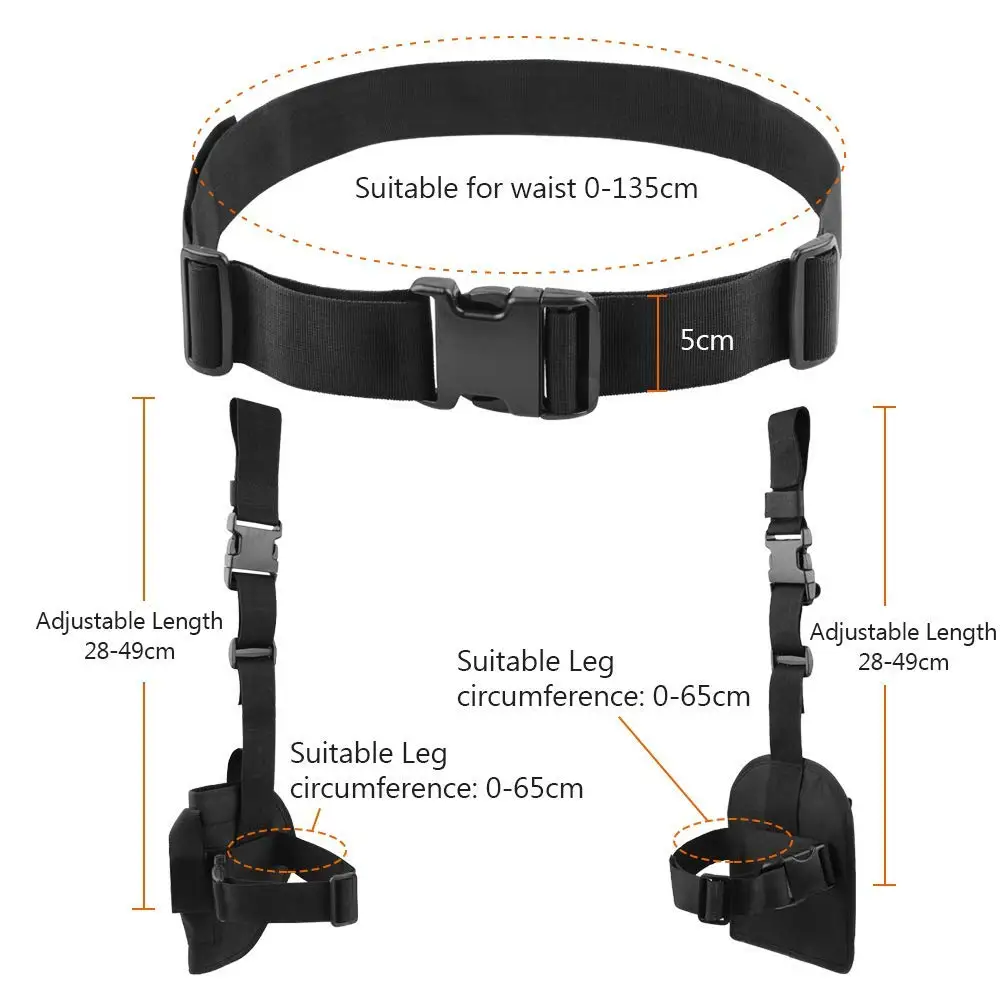 Juego de funda táctica para pierna con cinturón táctico, soporte para pistola, funda militar ajustable para muslo Airsoft, bolsillo de utilidad - imagen 5