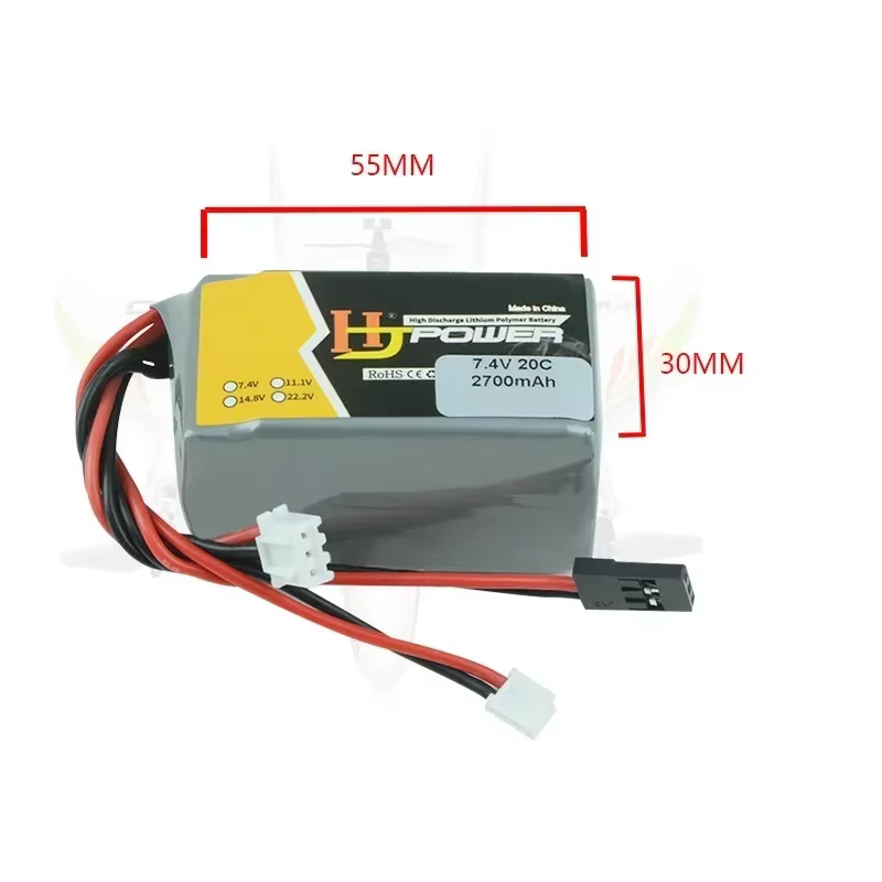 Batería LiPo recargable para emisora RC con conector Futaba
