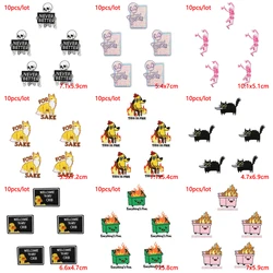 10 unids/lote de parches bordados de animales para ropa, parches termoadhesivos para planchar de Hip-Hop para decoración de pegatinas de bolsas