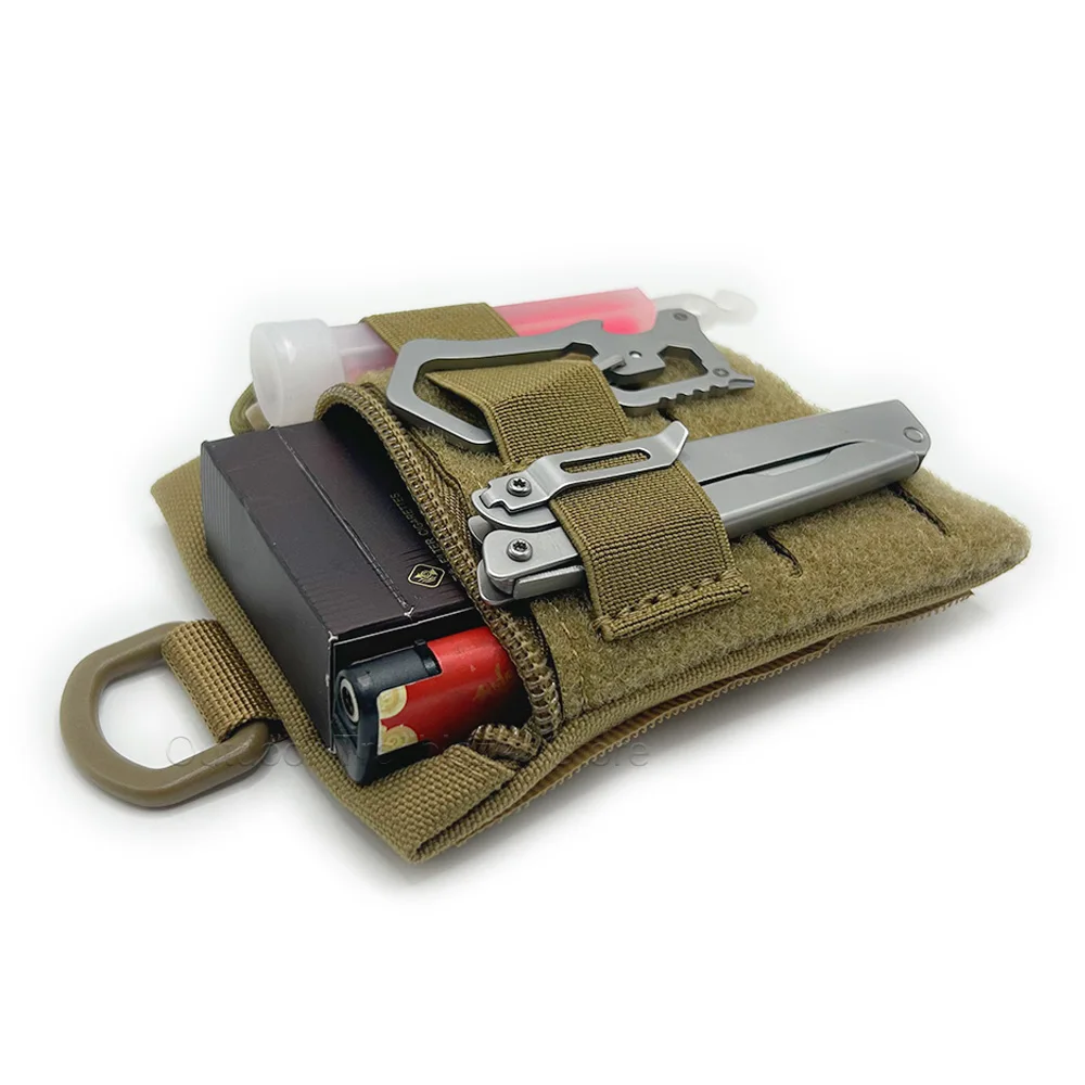 Bolsa táctica Micro Molle con gancho y bucle, bolsa de almacenamiento portátil con hebilla D, billetera, herramientas EDC, chaleco de caza, bolsa de accesorios - imagen 3