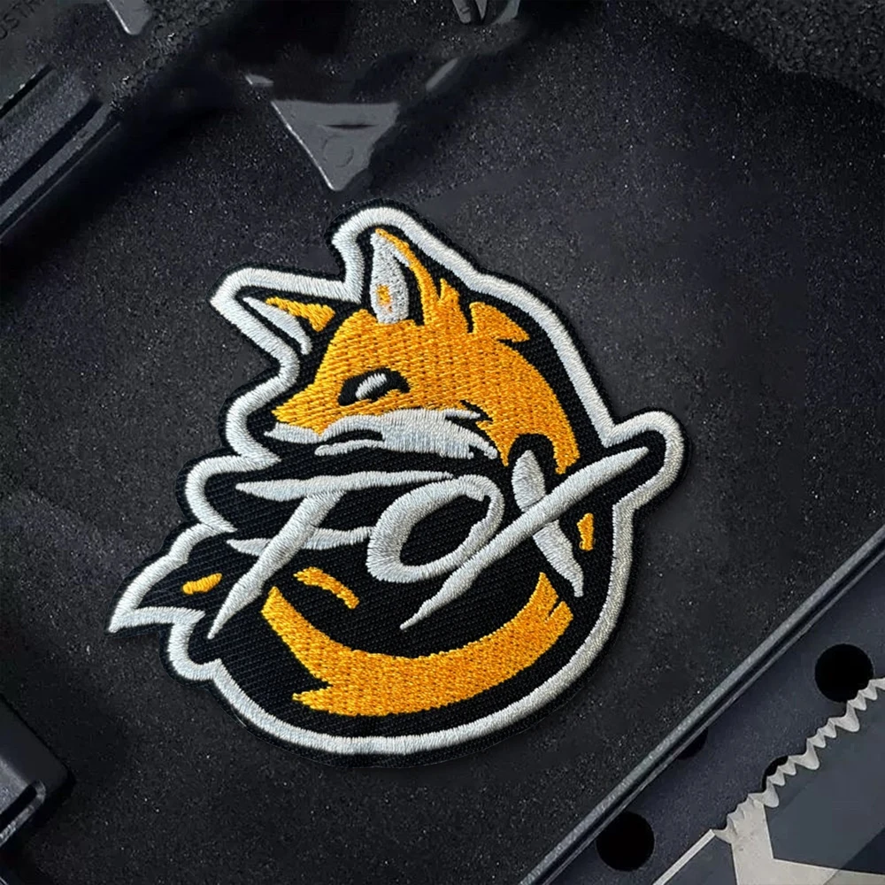 Parches Fox Meme, parche bordado con gancho y bucle, brazalete moral, insignia de moral del ejército militar, pegatinas tácticas para mochila - imagen 4