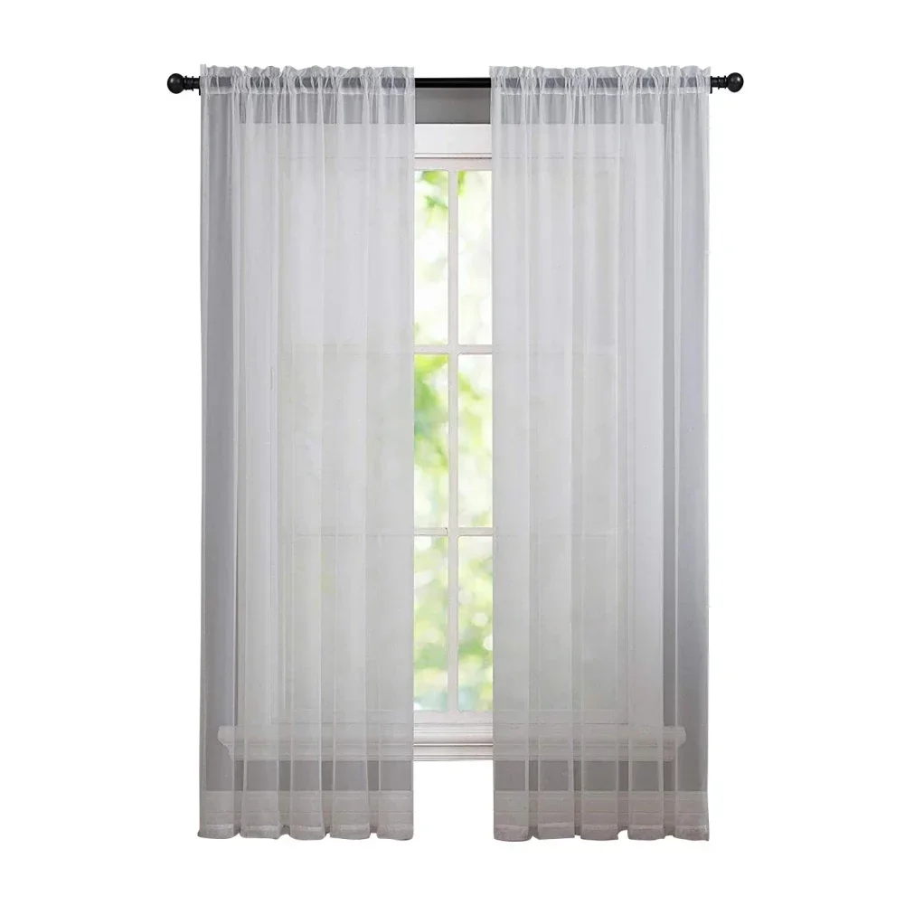 Cortinas translúcidas de tul: voilé elegante para salón, baño - imagen 5