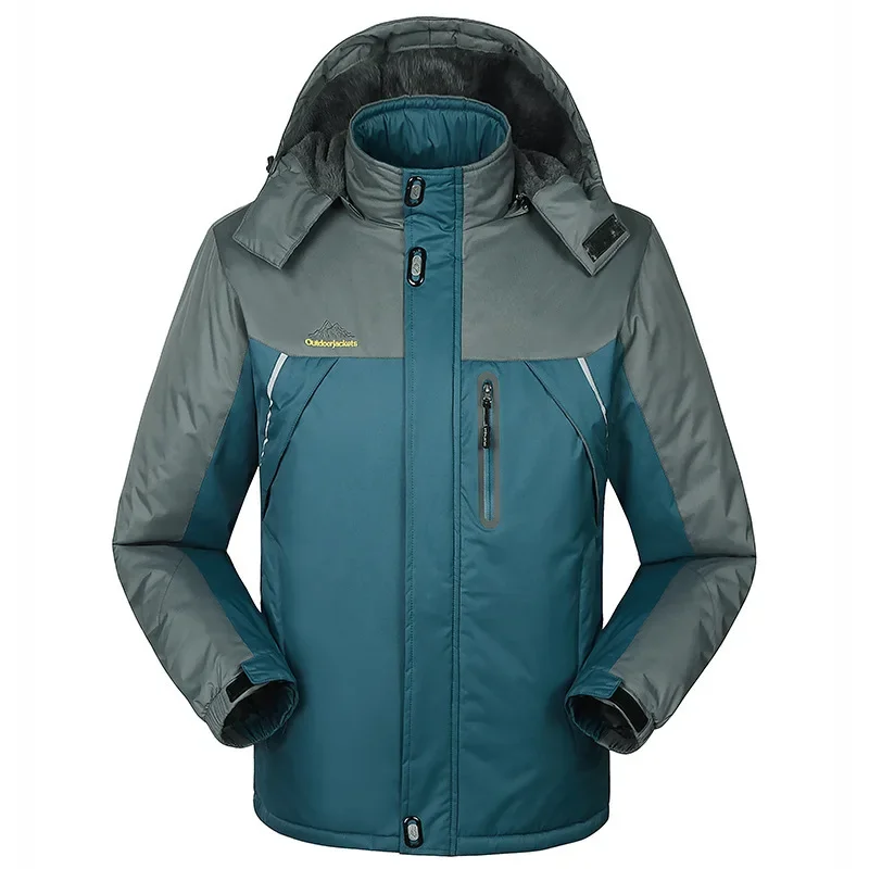 -30 C FIT Plus abrigo Parka y plumón de terciopelo grueso 6XL 7XL 8XL 9XL 2023 chaqueta cálida de invierno impermeable cortavientos para hombre - imagen 2