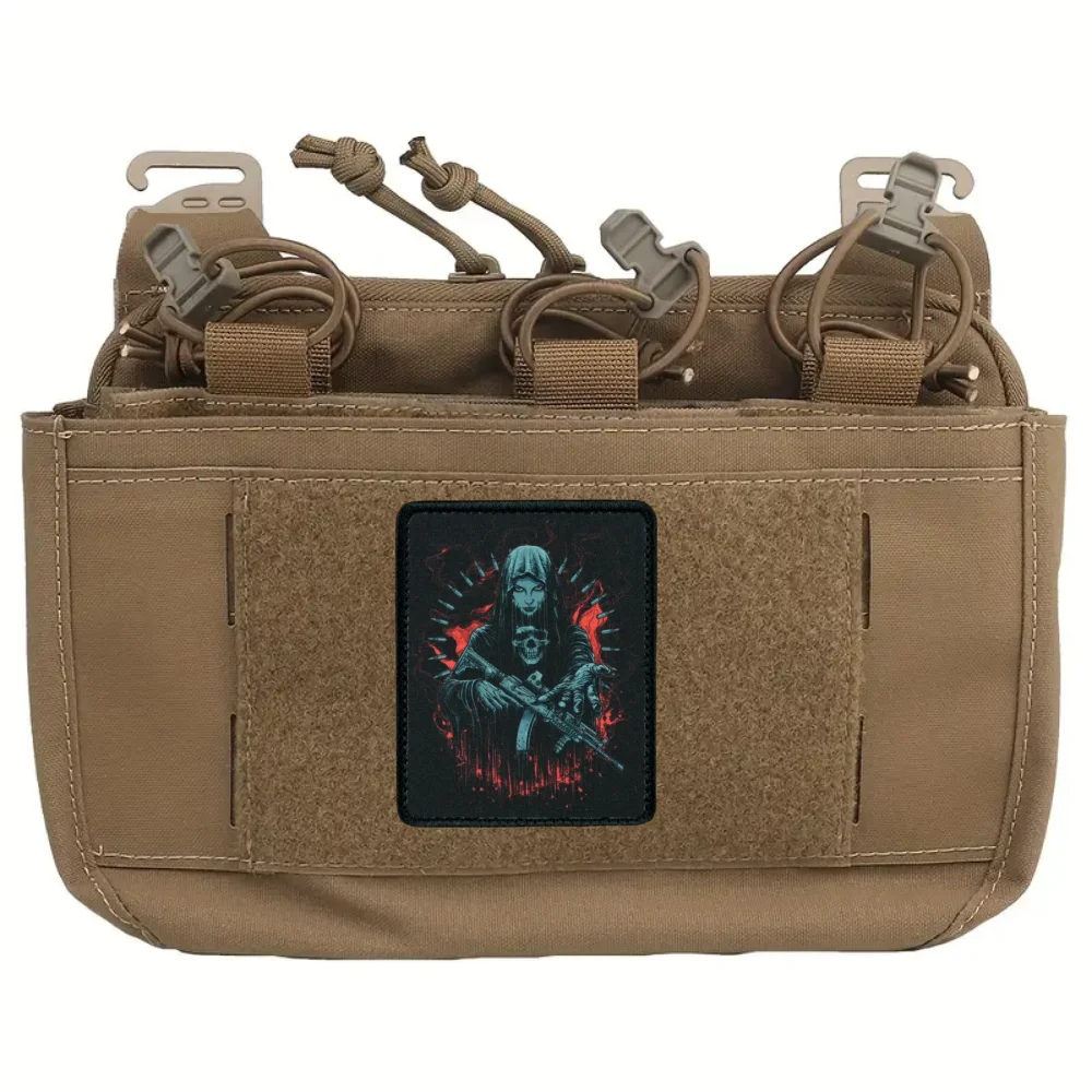 Brazalete táctico de moral rusa, parche con gancho y bucle, gancho y bucle militar, calavera, soldado, mochila, sombrero, accesorios, pegatina - imagen 3