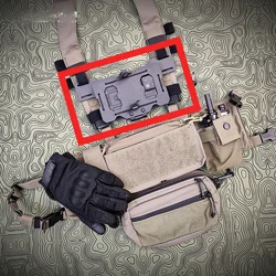 Soporte táctico para funda de teléfono MK4 colgante en el pecho, consola de operación de tablero de navegación montada en la parte delantera, almacenamiento plegable MOLLE