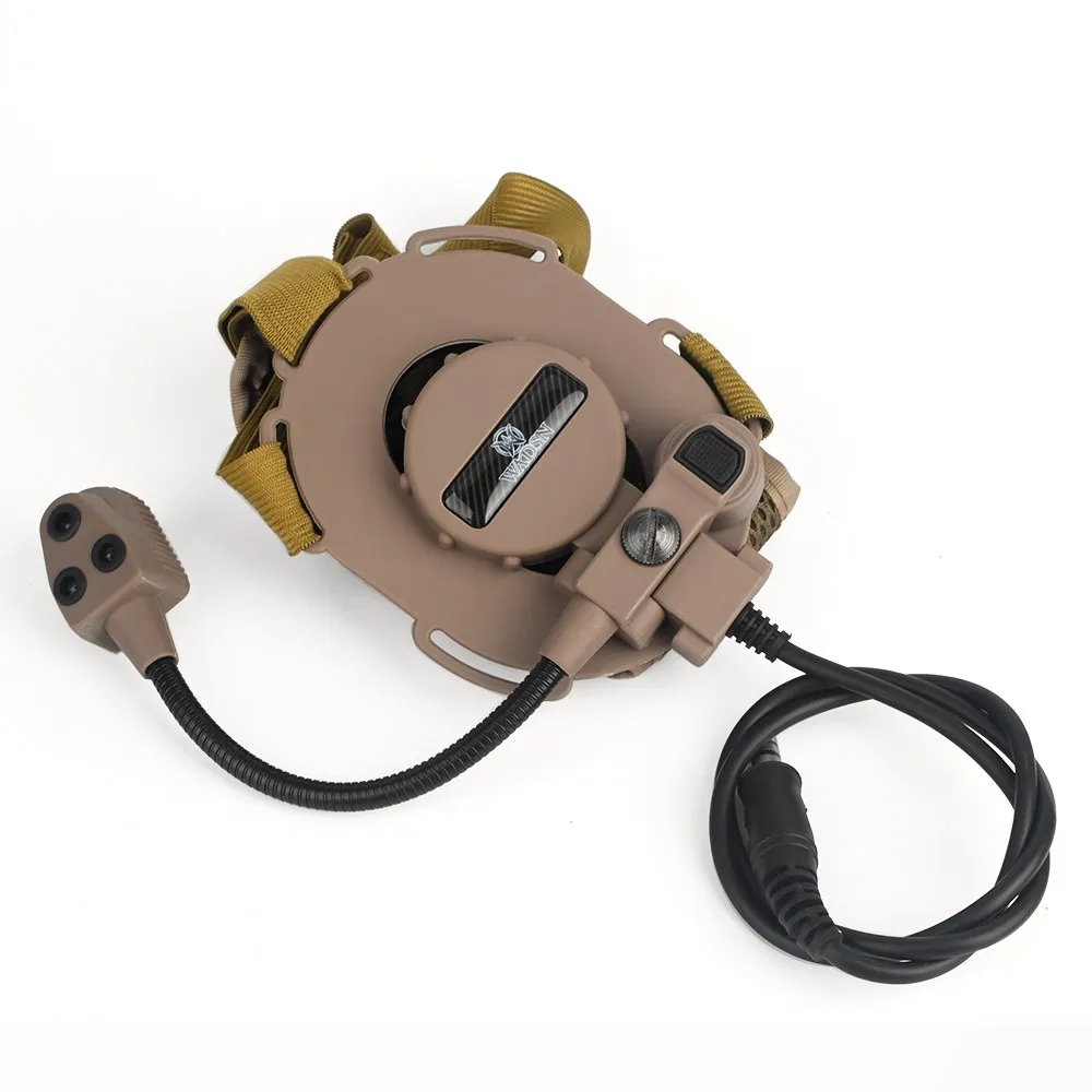 WADSN Bowman III auriculares civiles de un solo lado con micrófono brillante CS Wargame Cosplay auriculares + PTT U94 UV-5R para Baofeng - imagen 4