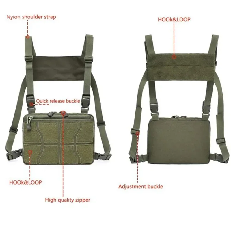 Bolsa táctica MOLLE pecho hombre riñonera EDC para exteriores - imagen 5