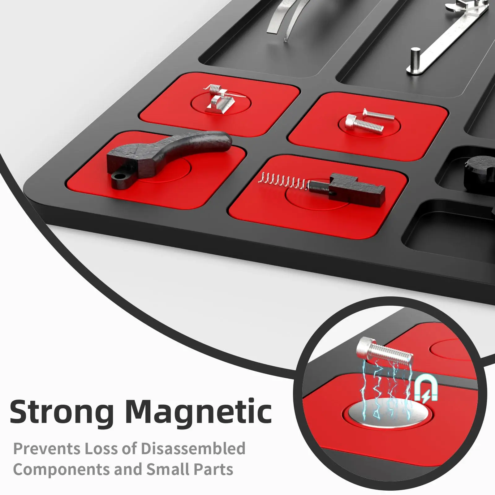 Estera de limpieza para pistola, almohadilla gruesa para limpieza de pistola con organizador magnético, bandeja de piezas, estera de pistola revólver de goma antideslizante - imagen 2