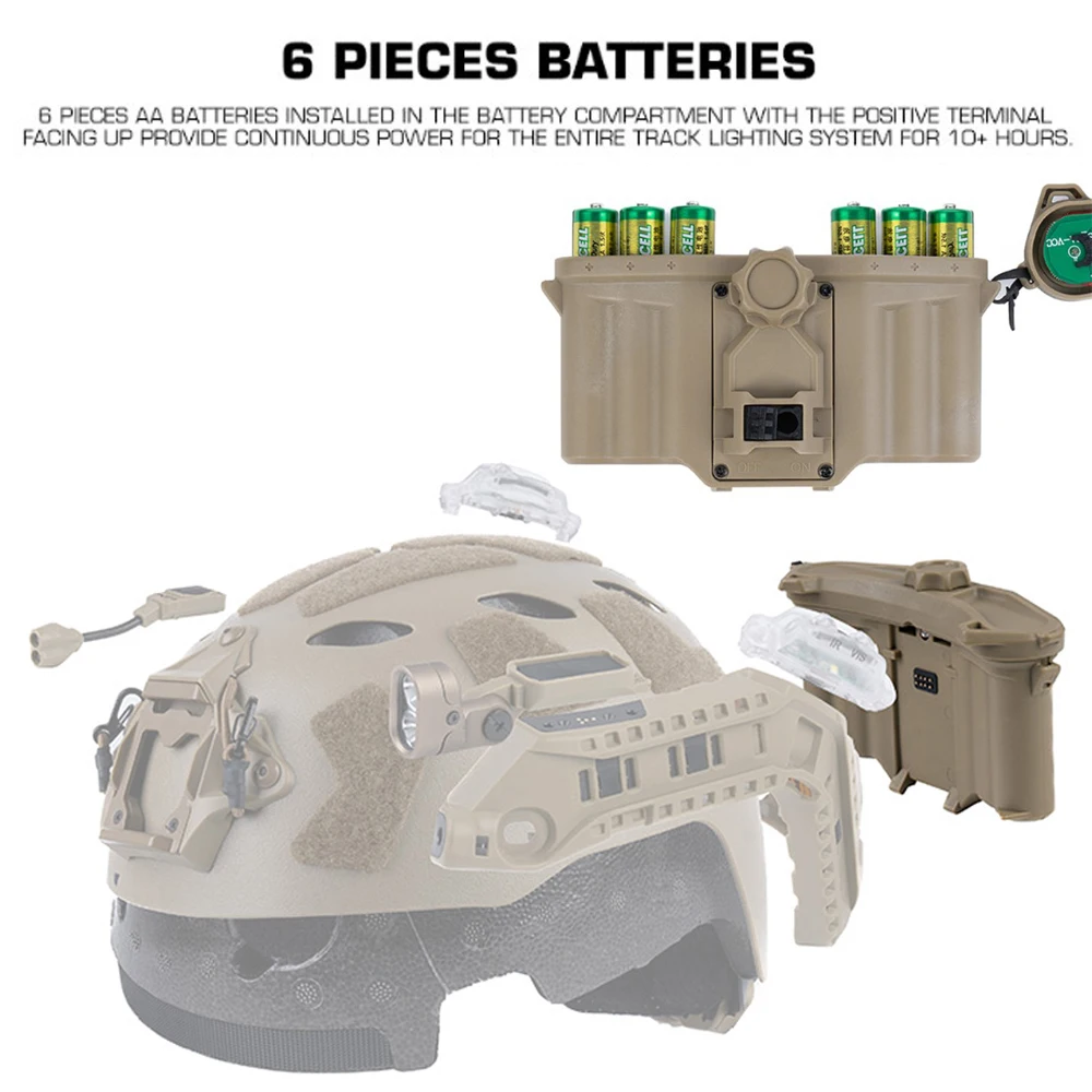 Caja de batería de riel de arco Modular táctico para luz de señal integrada de arco/linterna/luces IR sistema de fuente de alimentación equipo de casco rápido - imagen 5