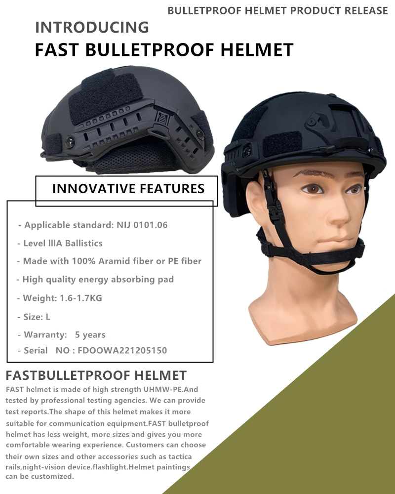 Casco ACH con sistema de suspensión y acabado táctico