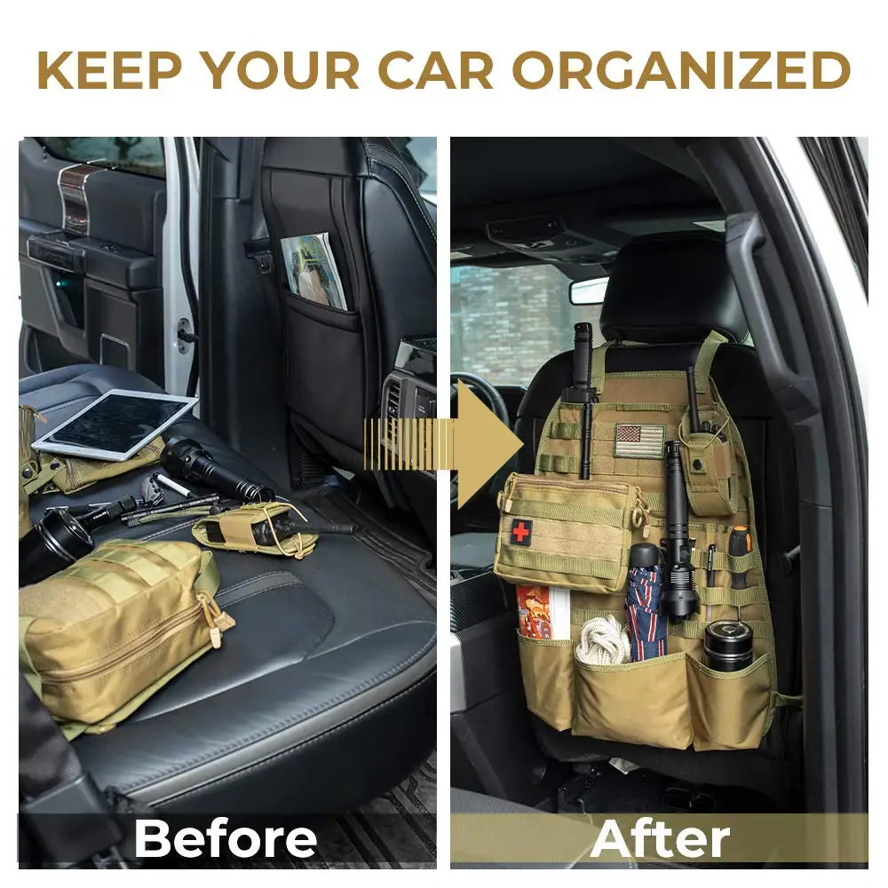 Organizador táctico para asiento trasero de coche, Protector Universal Molle de nailon, cubierta de Panel Compatible con Wrangler, SUV y camión - imagen 5