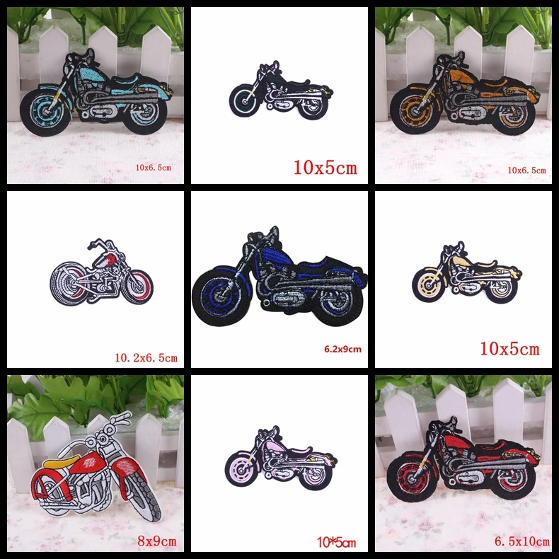 Parche bordado para motocicleta, parches para planchar para ropa, parches de coche de dibujos animados para ropa, pegatinas de apliques DIY, 10 piezas, venta al por mayor - imagen 2