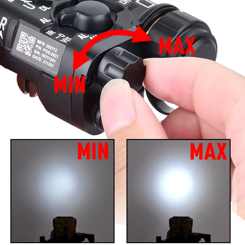 Linterna táctica LA23 NGAL LED de metal con IR y montaje Picatinny - imagen 4
