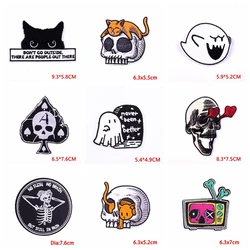 Parche bordado punk calavera reina termoadhesivo para planchar