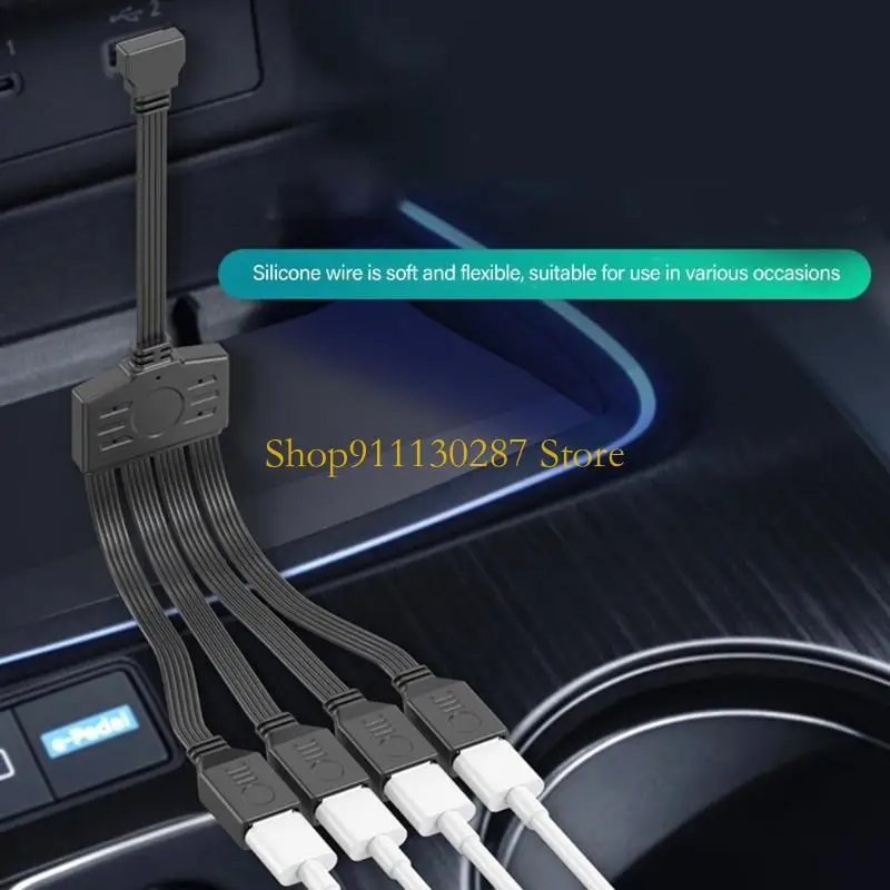 J1HC 4 en 1 Cable divisor USB Cable portátil USB2.0 para cargar transferencia datos - imagen 4