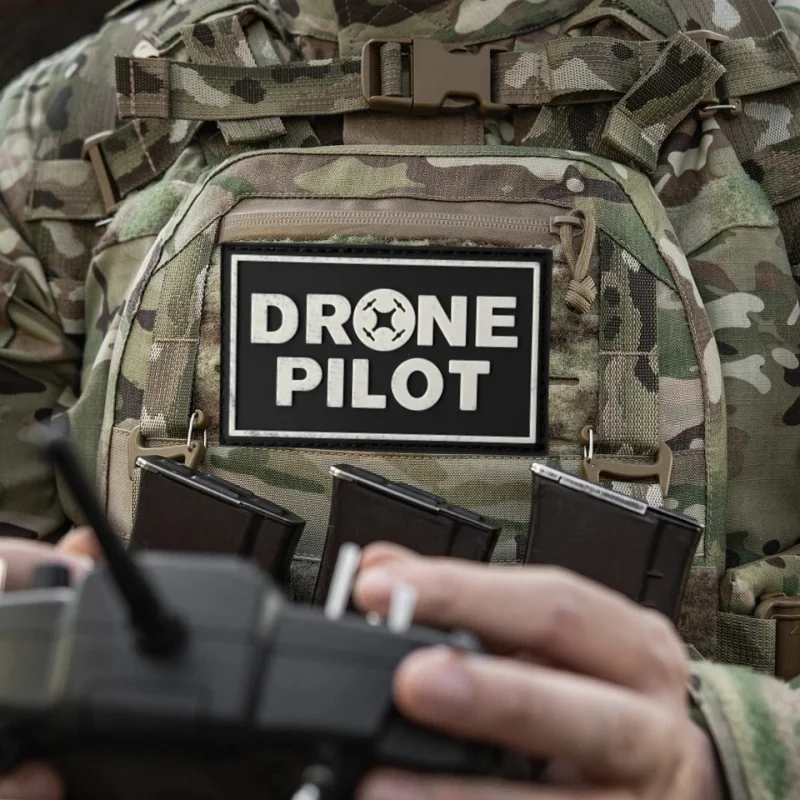 Parche de PVC 3D DRONE PILOT, chaleco táctico con gancho y bucle, insignia de moral militar, mochila, pegatinas decorativas, parches para brazalete para ropa - imagen 4
