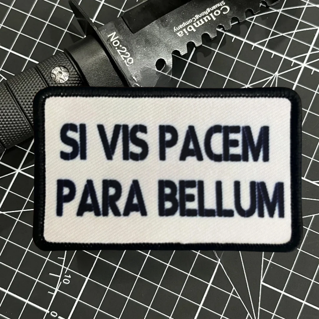 Si Vis PACEM-Emblema táctico impreso, parche de gancho y bucle, insignia de moral militar, pegatinas para mochila Chevron - imagen 3