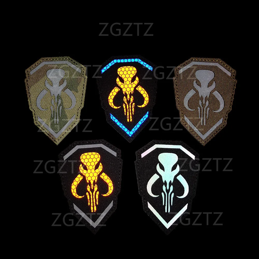 Parche bordado con insignias del desierto de francotirador de calavera del ejército militar IR para ropa, mochila, gorras, brazalete, pegatinas, parche táctico de PVC - imagen 4