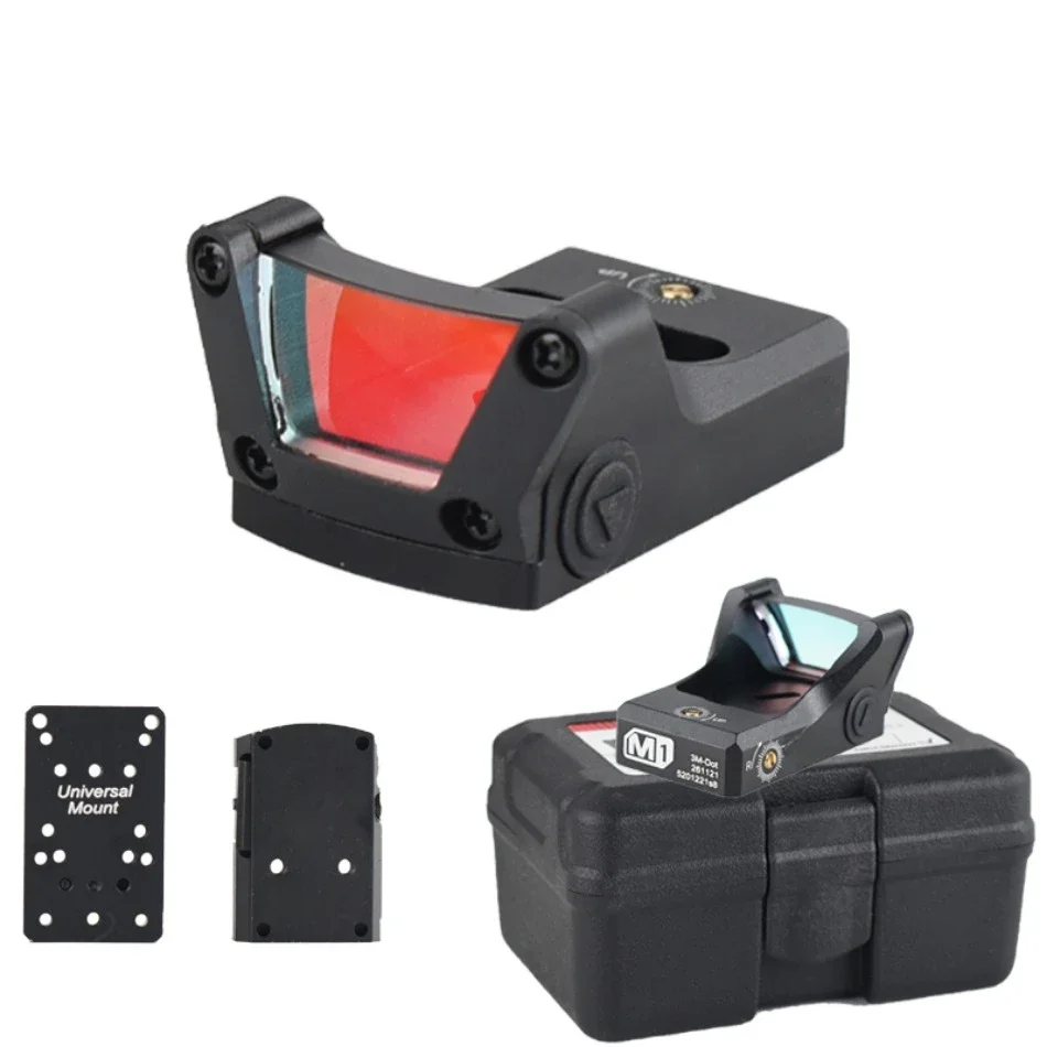 Mira réflex M1 en topless, punto rojo y verde, 3 puntos MOA para pistola Glock, Rifle, mira de caza con montaje en riel de 20MM, equipo táctico - imagen 3