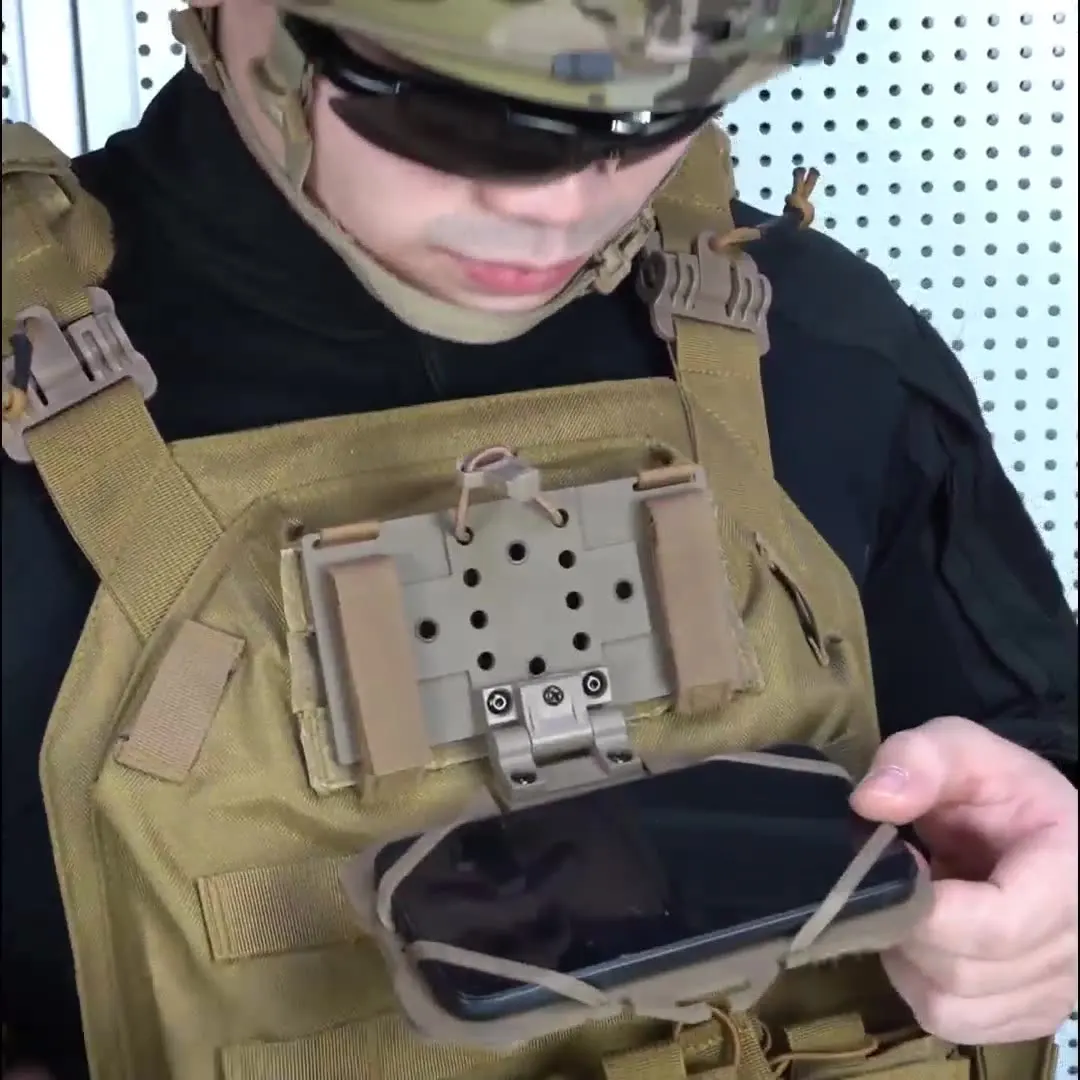 Sistema molle de aleación plegable táctico, montaje en Terminal, tablero de navegación, soporte para teléfono móvil para colgar en el pecho - imagen 2