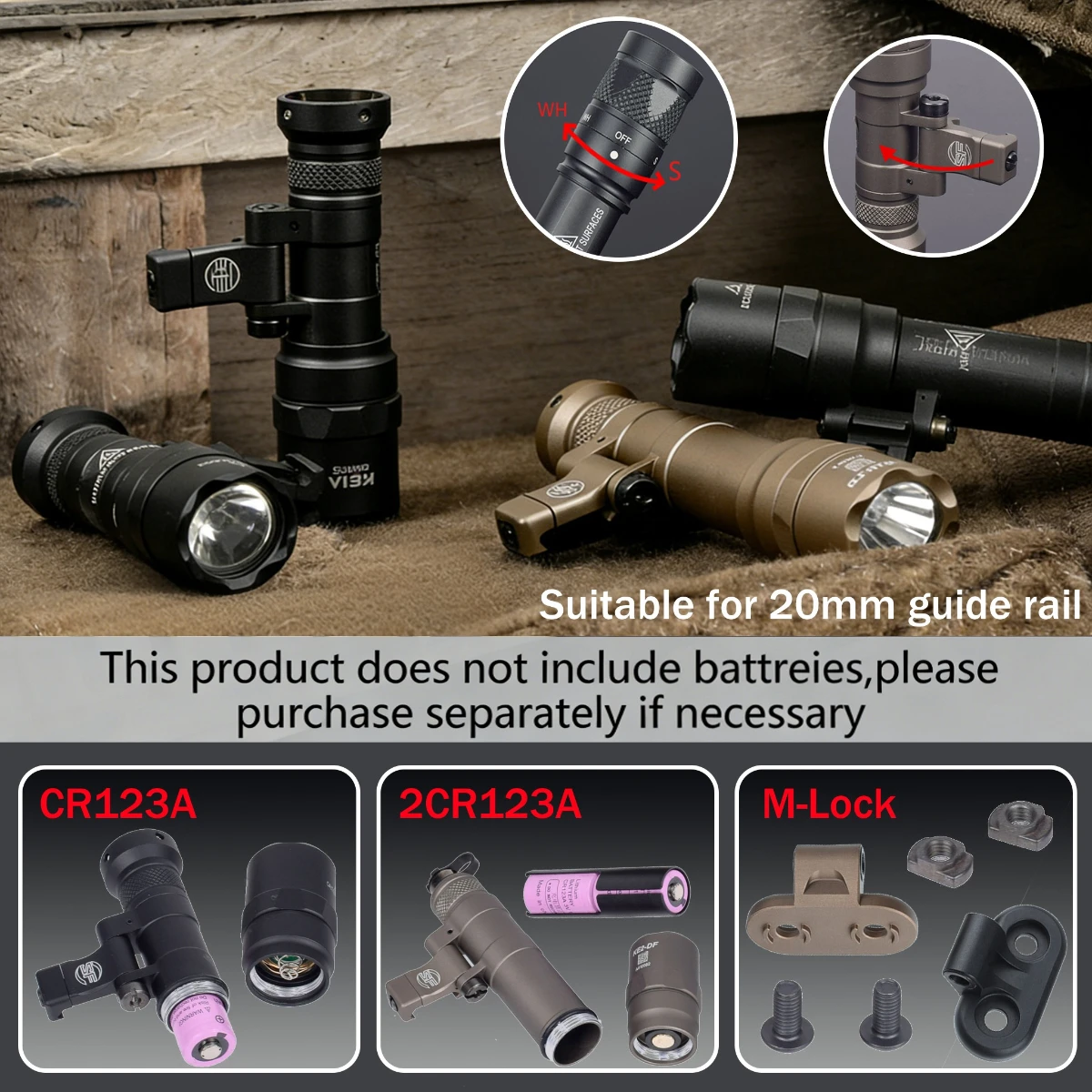 SureFire M640V Linterna táctica LED con riel Picatinny y M-LOK