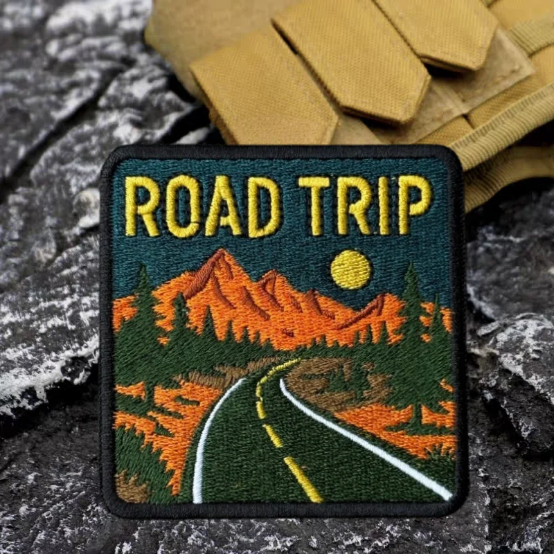 ROAD TRIP parche táctico bordado con gancho y bucle para chaleco - imagen 4
