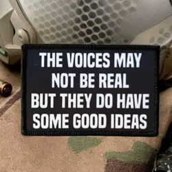Insignias de moral táctica The Voices in My Head, parches de ganchos y bucle impresos para ropa, pegatinas decorativas para mochila al aire libre