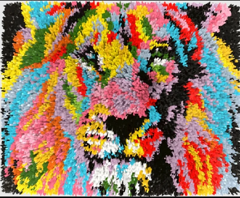 Serie Animal, gancho de pestillo bordado, paquete de Smyrna para almohada, ganchos de dibujos animados, alfombra bordada de punto, Kits de gancho de pestillo para almohada, alfombra - imagen 2