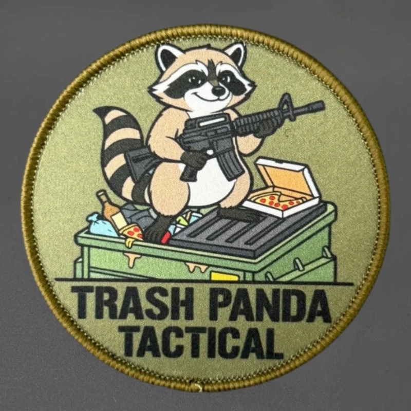 Parche táctico mapache Trash Panda gancho y bucle para brazalete - imagen 2