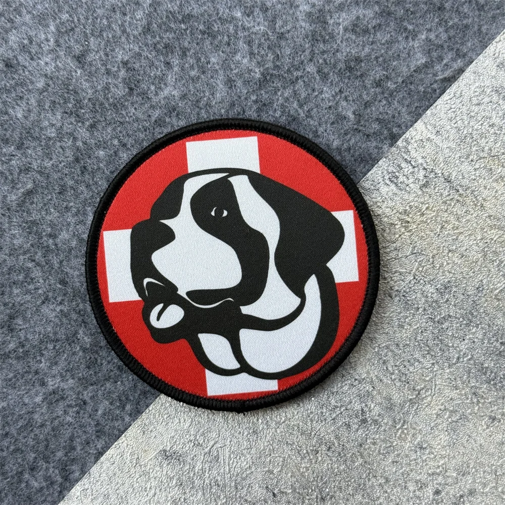 Parche K9 Chevron "Wolf", insignia de moral táctica, brazalete militar, parche de gancho y bucle con estampado Circular, pegatina decorativa para mochila - imagen 3