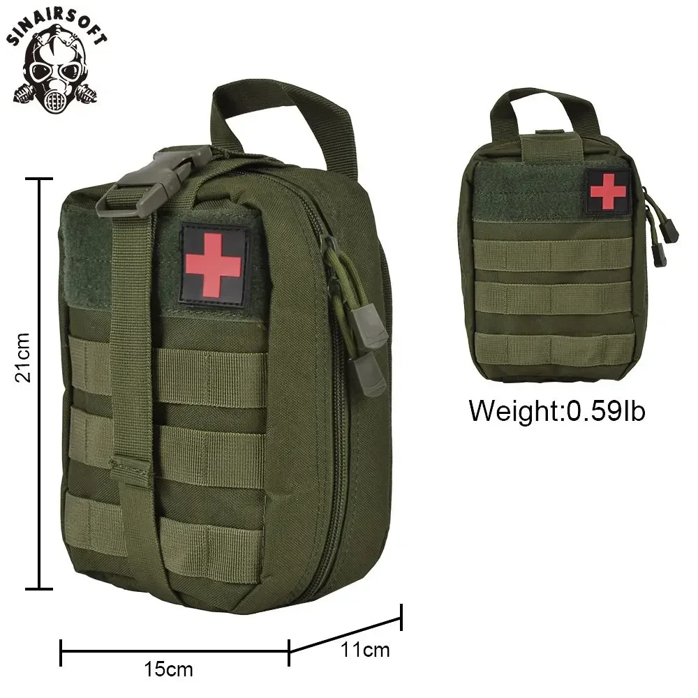 SINAIRSOFT-Kit de primeros auxilios táctico, botiquín médico de emergencia para acampar al aire libre, herramienta de supervivencia de emergencia, bolsa de almacenamiento militar, bolsa Molle - imagen 2