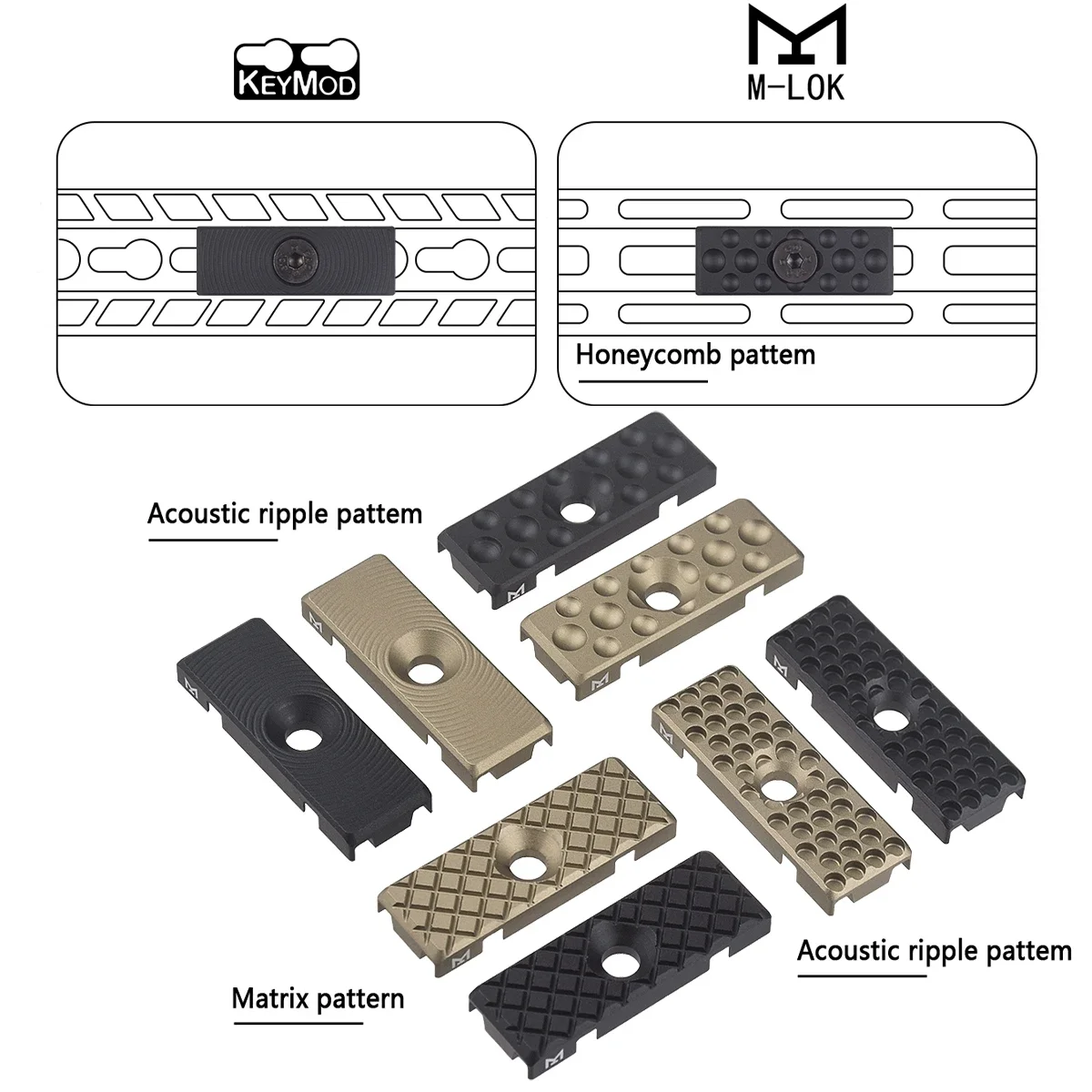 Sistema de guía de alambre de Metal Keymod de M-LOK de aluminio CNC táctico, cubierta de riel de gestión de cables, accesorio de equipo de caza de montaje fijo trasero - imagen 4