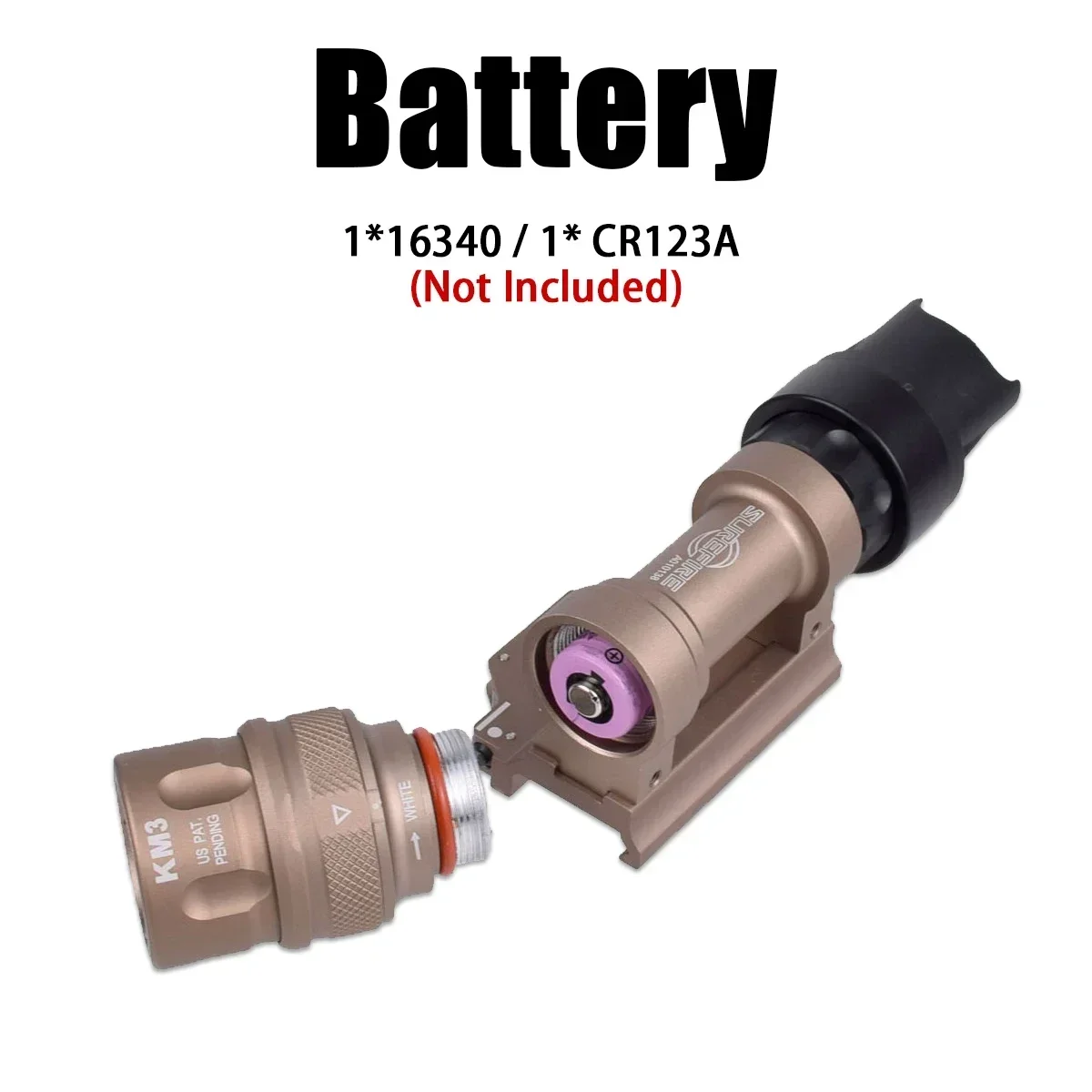 Airsoft Surefire M300 M951 M952V arma luz táctica M952V-IR estroboscópica linterna LED Rifle 20mm Rail QD Base de liberación rápida - imagen 4