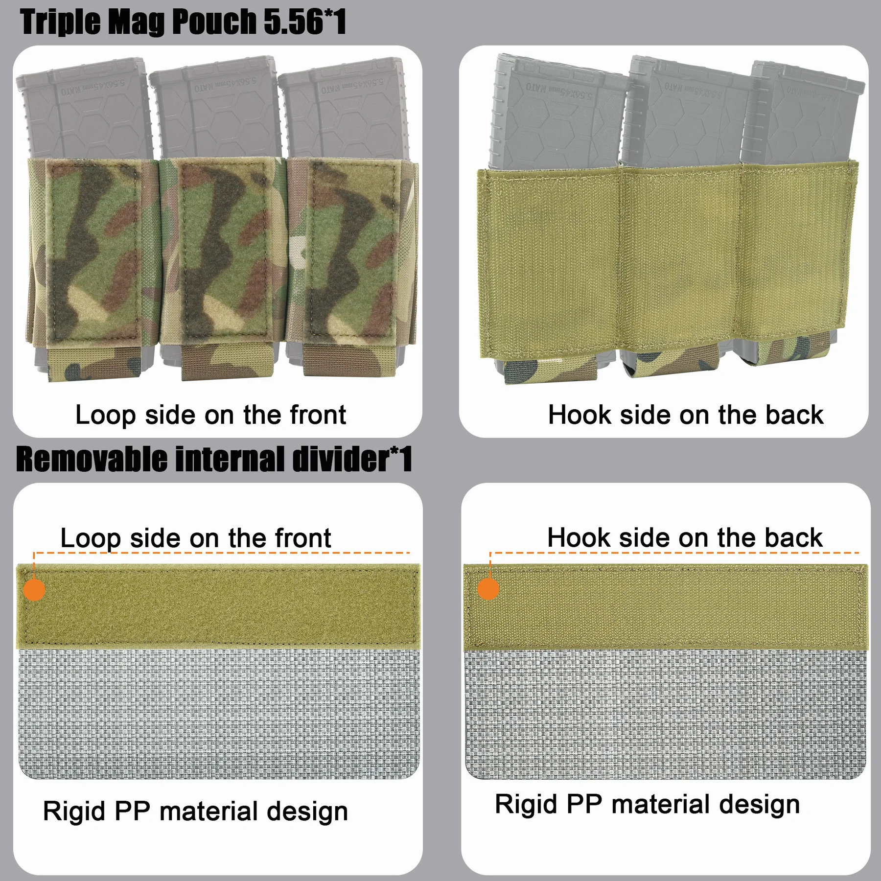 FCPC V5 DOPE-bolsa con gancho en G y solapa frontal, inserto de Triple revista para 5,56, 7,62 AR15, bolsa de canguro, portador de placa FCSK, chaleco de caza - imagen 5
