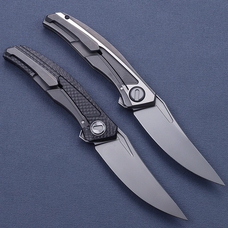 Kinfes cuchillo táctico plegable de acero VG10, mango CF - imagen 2