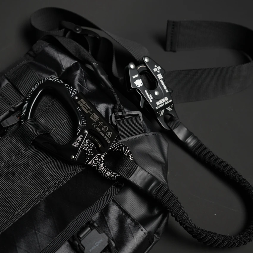 Táctico de liberación rápida con hebilla elástica de acero metálico, cierre ajustable multifuncional para decoración de mochila deportiva al aire libre