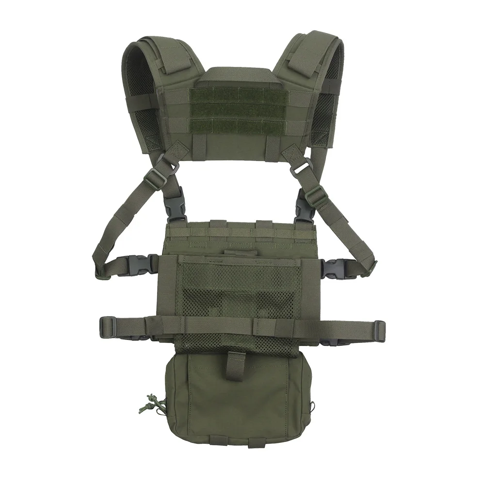 MOLLE-Juego de plataforma de pecho táctica serie R, chaleco de asalto de caza Airsoft estilo Crye con 6 uds., bolsa de almacenamiento colgante para Mag 5,56 - imagen 5