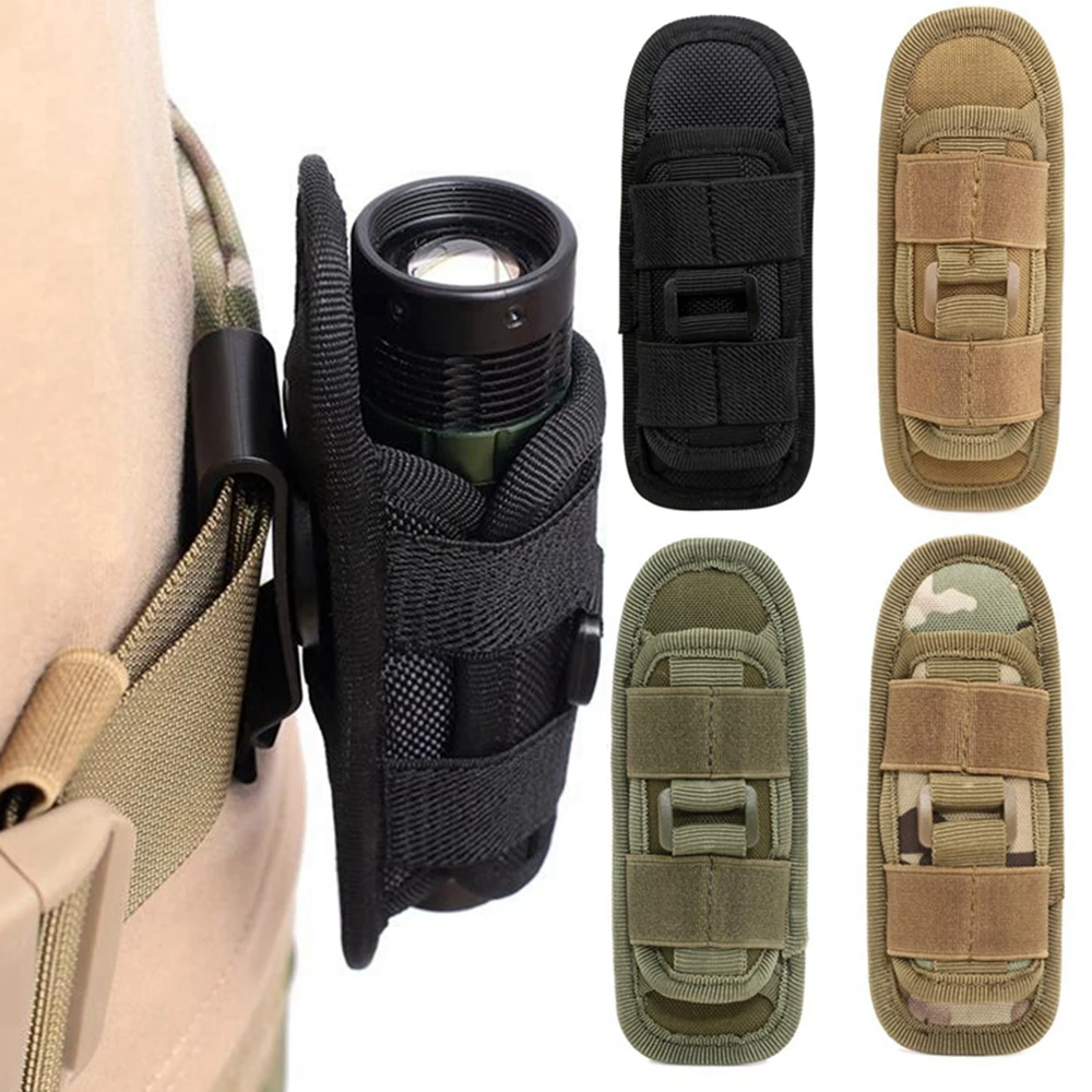Tactical Flashlight Cover Nylon Case for Flashlight Belt Holster Holder For Duty Belt Hunting 360 Degree Flashlight Tool Pouch - imagen 2
