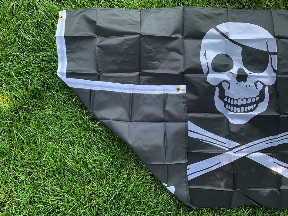 Bandera pirata calavera cuchillos bandana roja decorativa - imagen 4