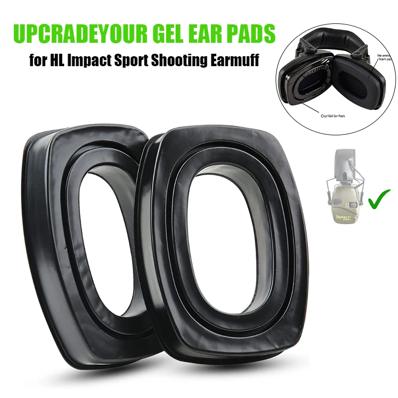 Almohadillas de Gel para Howard Leight Impact Sport, orejeras electrónicas para disparar, protección auditiva para caza, auriculares tácticos, 1 par