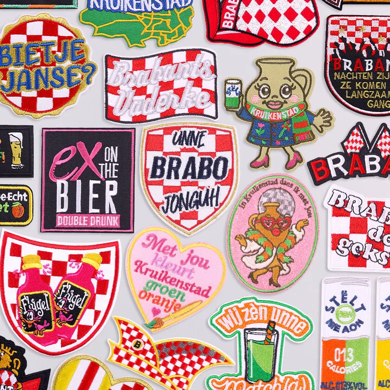 Nuevo Oeteldonk/Kruikenstad/Brabant emblema parches bordados DIY Rana carnaval para parche de Países Bajos parches para planchar para ropa