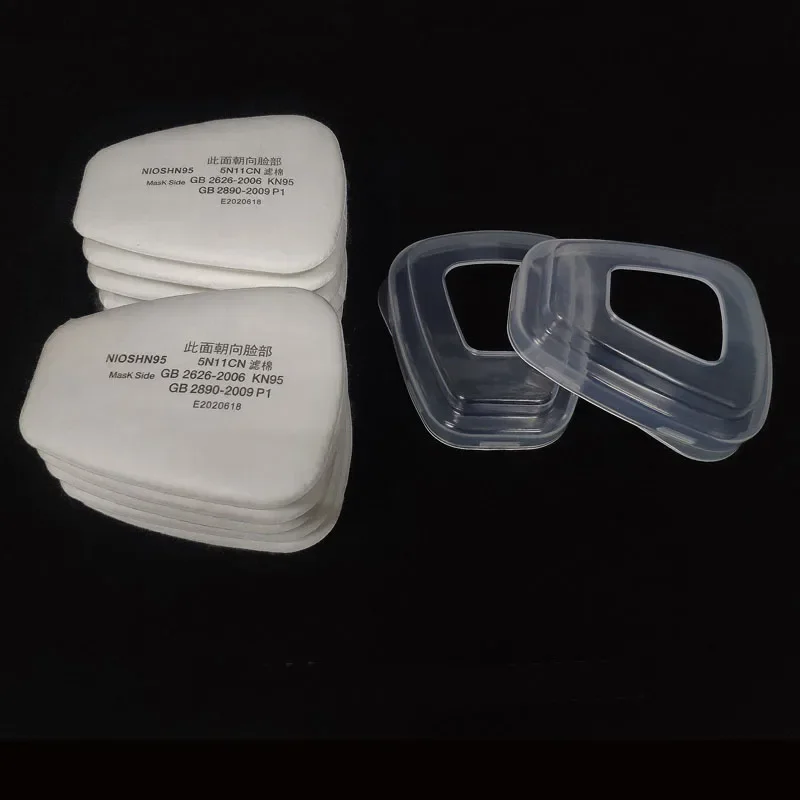 Papel de filtro de algodón 5N11 a prueba de polvo reemplazado para 6001 6002 6003 6004Cartucho 6200 7502 6800 accesorio de respiradores de máscara de Gas - imagen 5