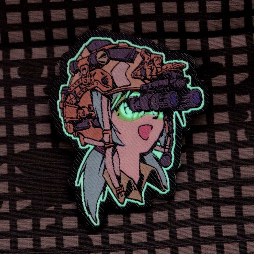 Parche bordado de dibujos animados de chica mágica, brazalete táctico bidimensional para decoración de mochila de casco - imagen 4