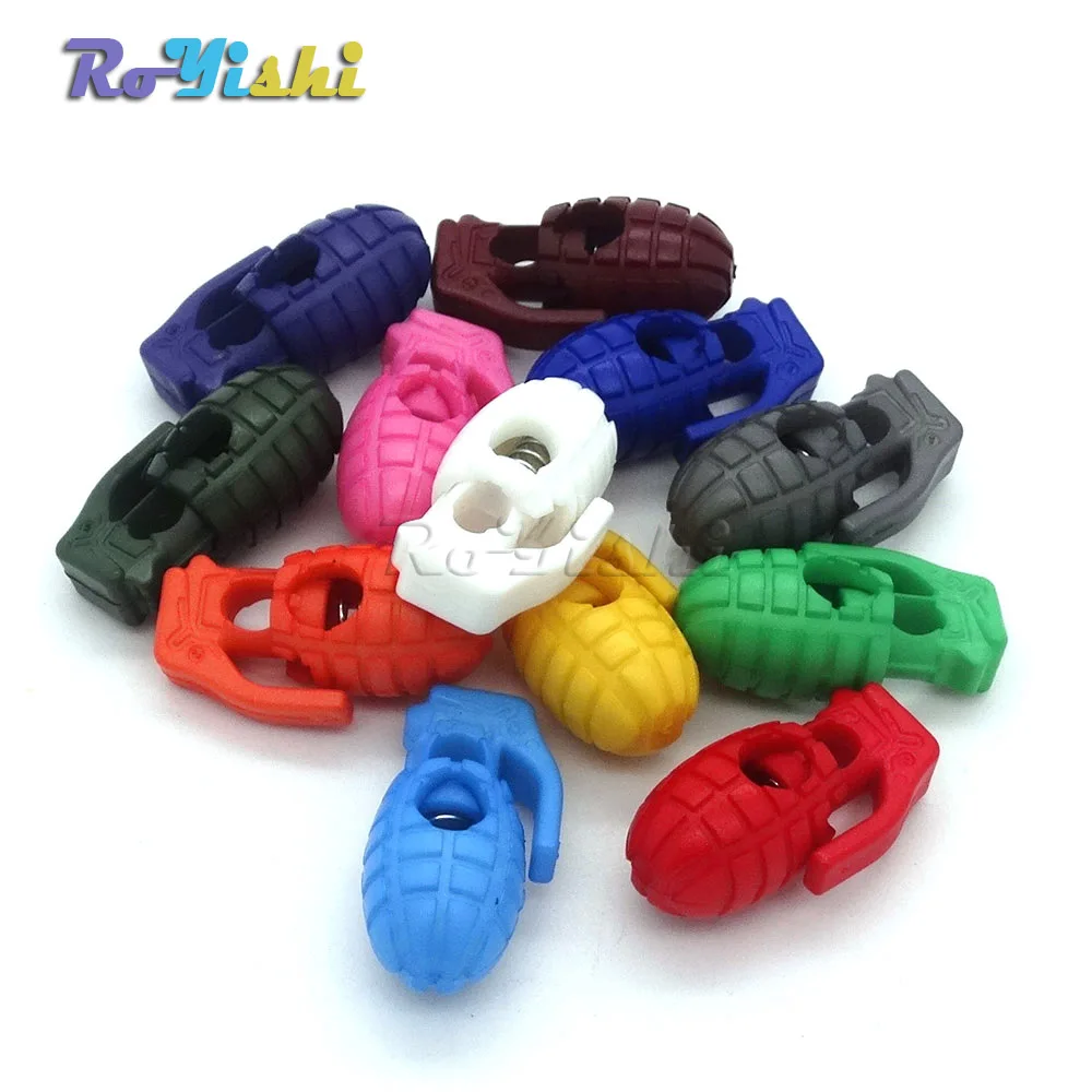 100 unids/pack mezcla de colores para recoger tapón de bloqueo de cable para palanca de estilo granada de mano de plástico Paracord - imagen 3