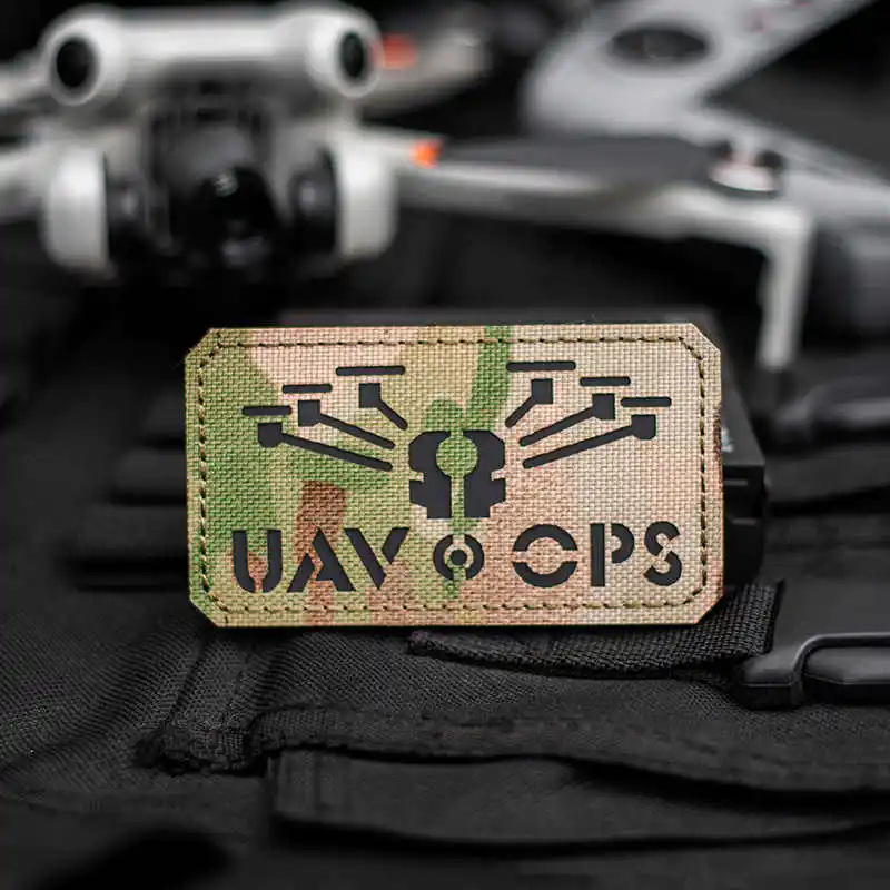 DRONE PILOT-insignia táctica reflectante IR luminosa, parche de operaciones UAV de pescado con burbujas de nailon para decoración de ropa y mochila - imagen 4