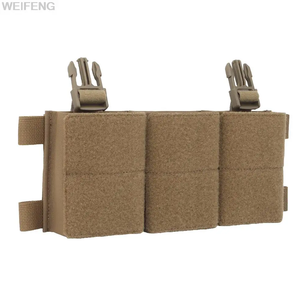 Bolsa táctica de Triple cargador de 5,56/7,62mm, chaleco militar, aparejo de pecho, placa frontal, bolsa Mag con solapa integrada, gancho, bolsa Mag - imagen 2