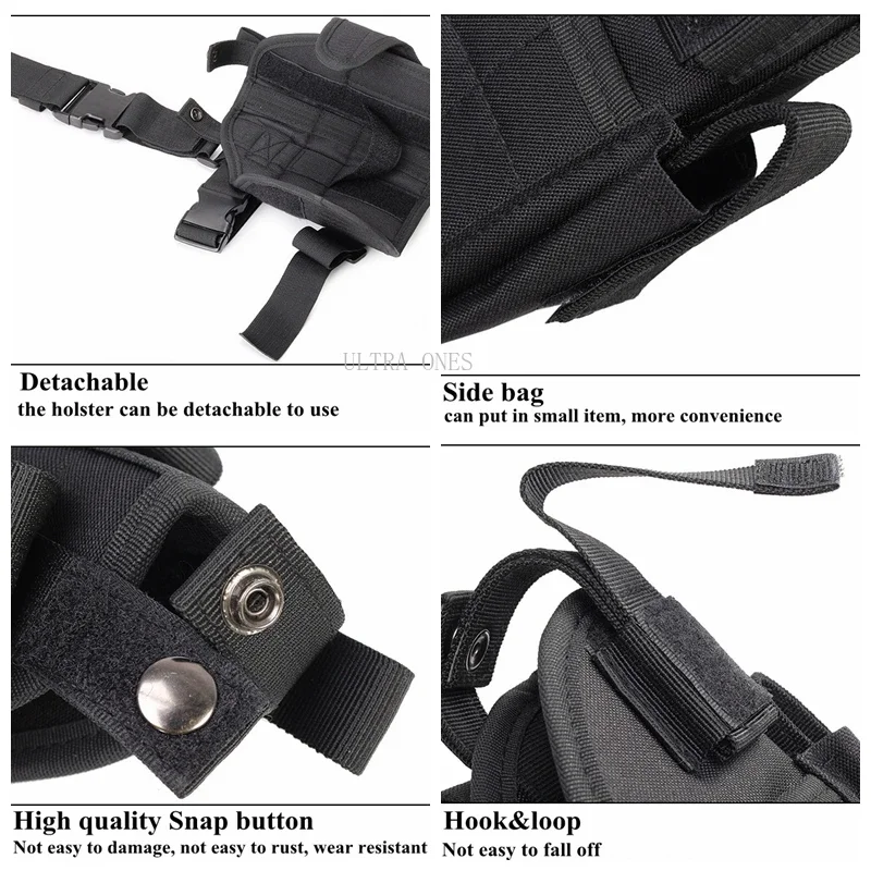 Funda táctica Universal para pierna, plataforma para muslo, fundas para pistola MOLLE para caza y tiro con correas Molle ajustables - imagen 5